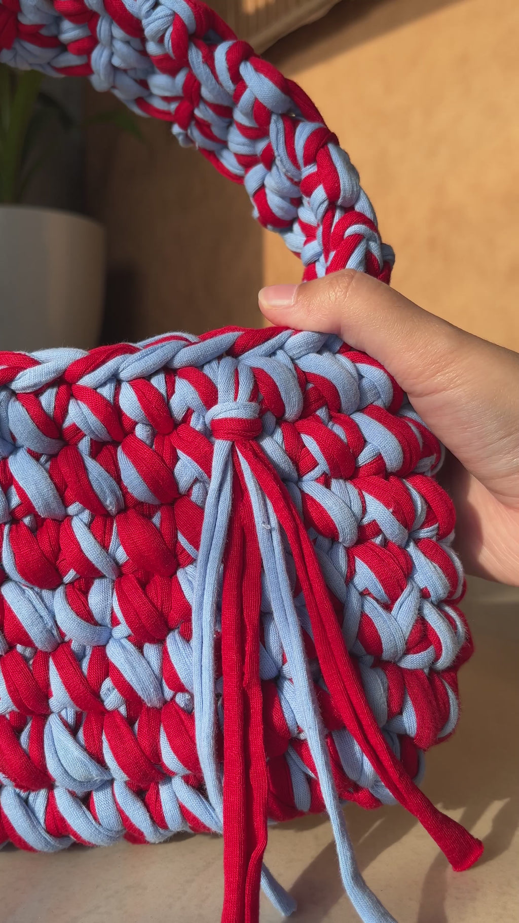 Berry Fizz Crochet Handbag
